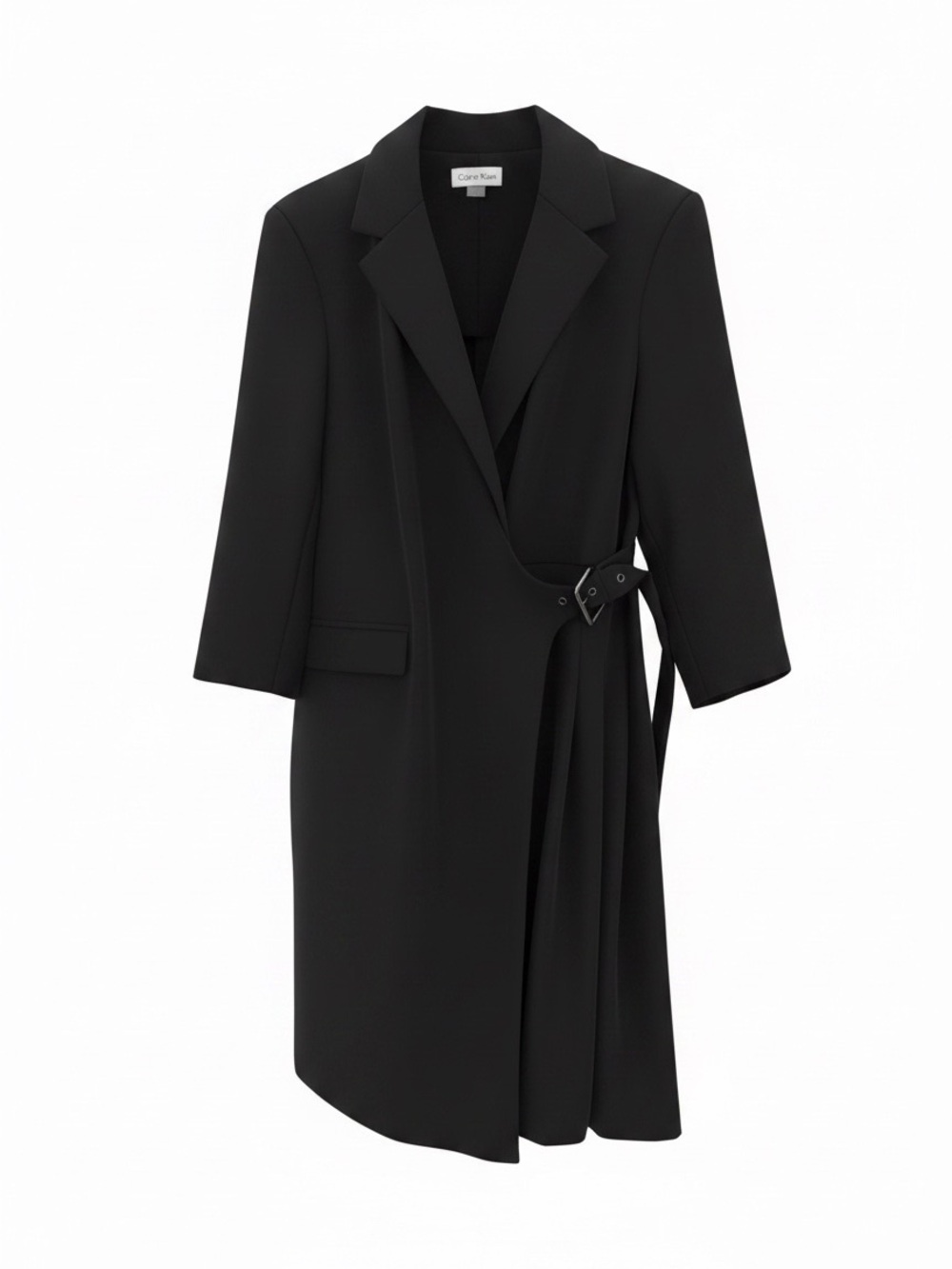 Calvin Klein Navy Belted Wrap Coat